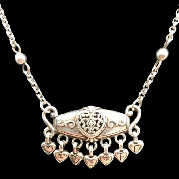 Brighton Priscilla Heart Silverplated 2-Pc Set Necklace Bracelet Collectible Tin - Picture 3 of 8